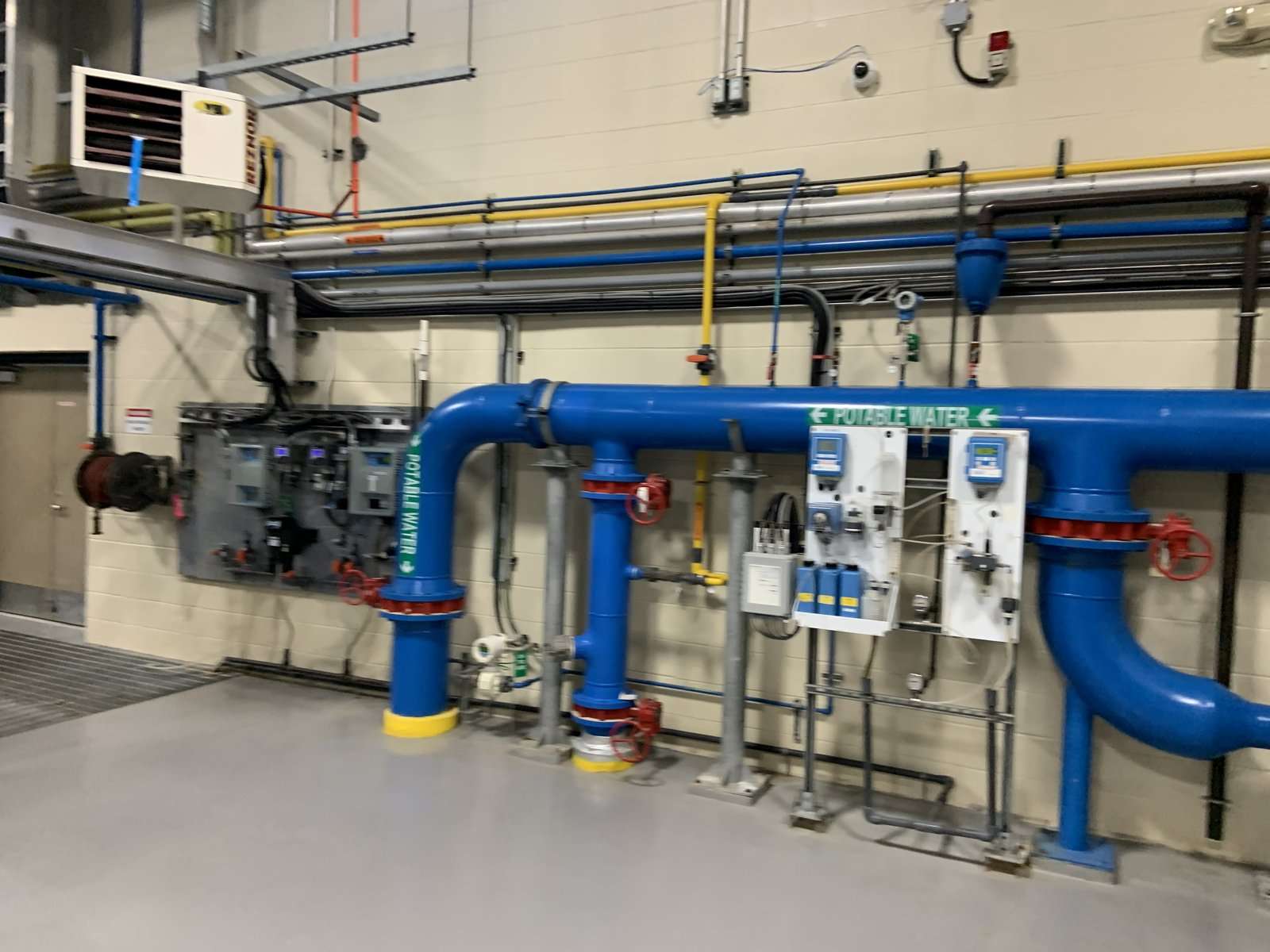 Potable water piping inside an existing Athabasca County water treatment plant