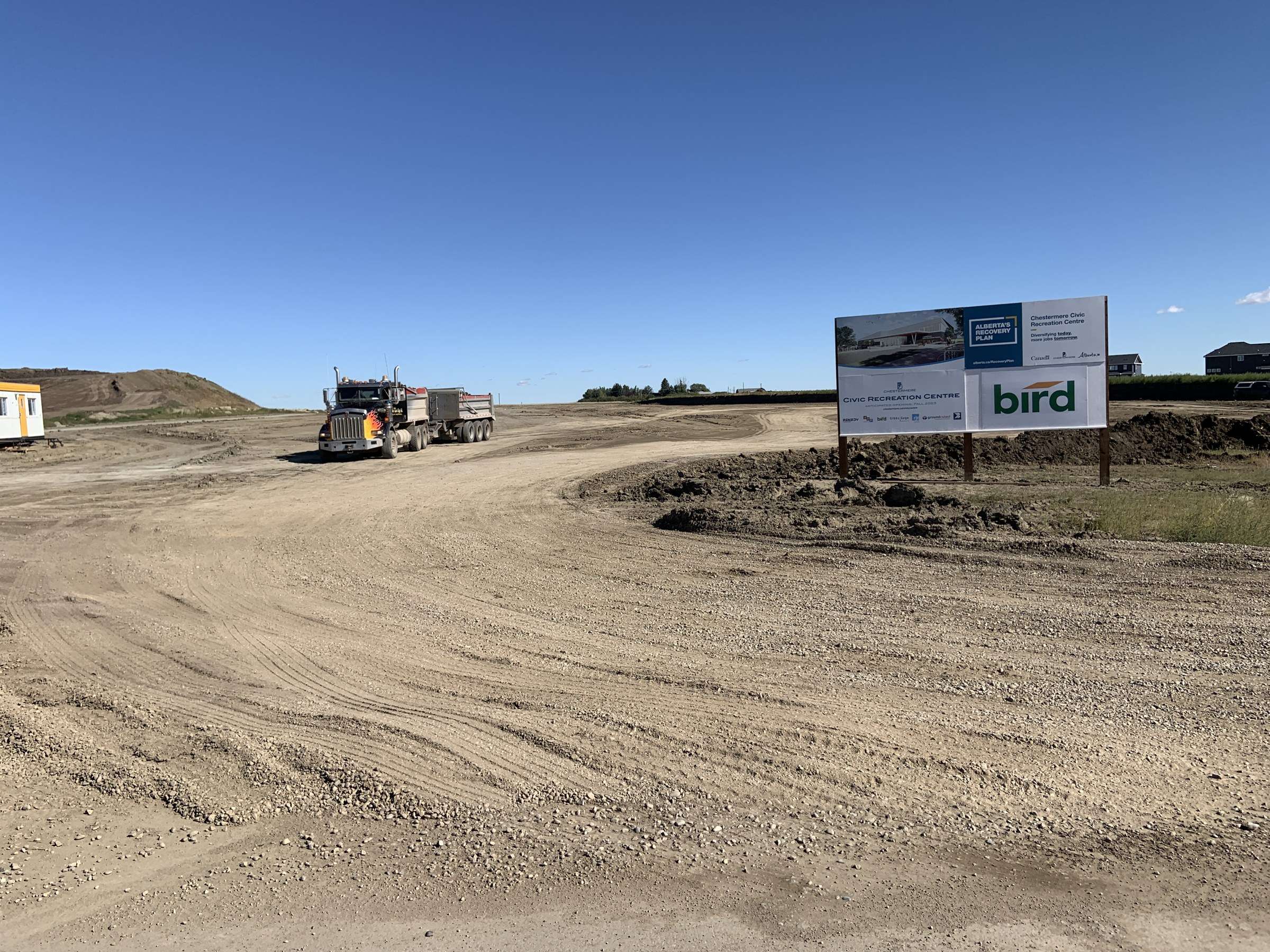 Graded site for the Chestermere Civic Recreation Centre
