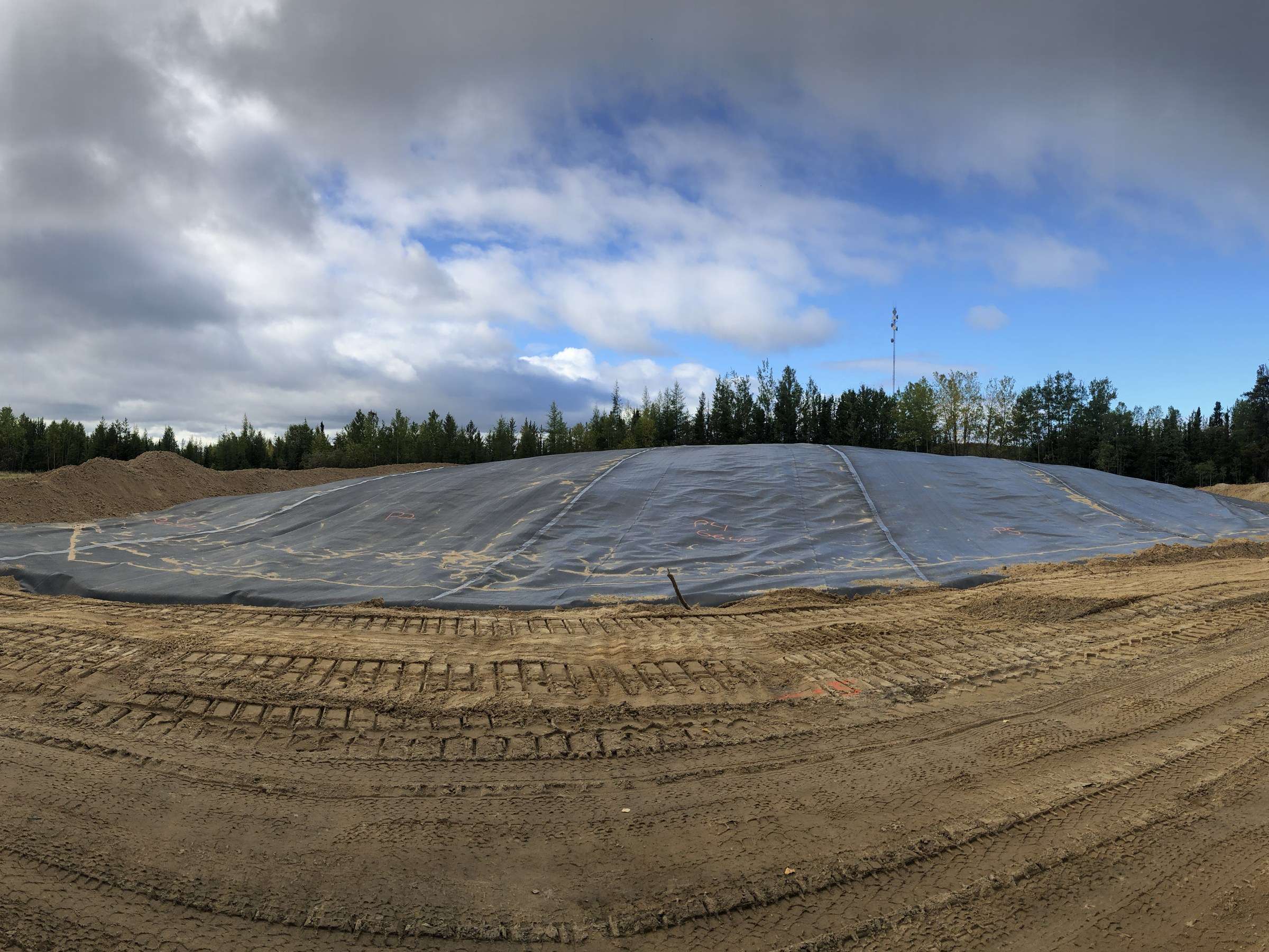 New landfill cell with liner at Leaf Rapids, Manitoba