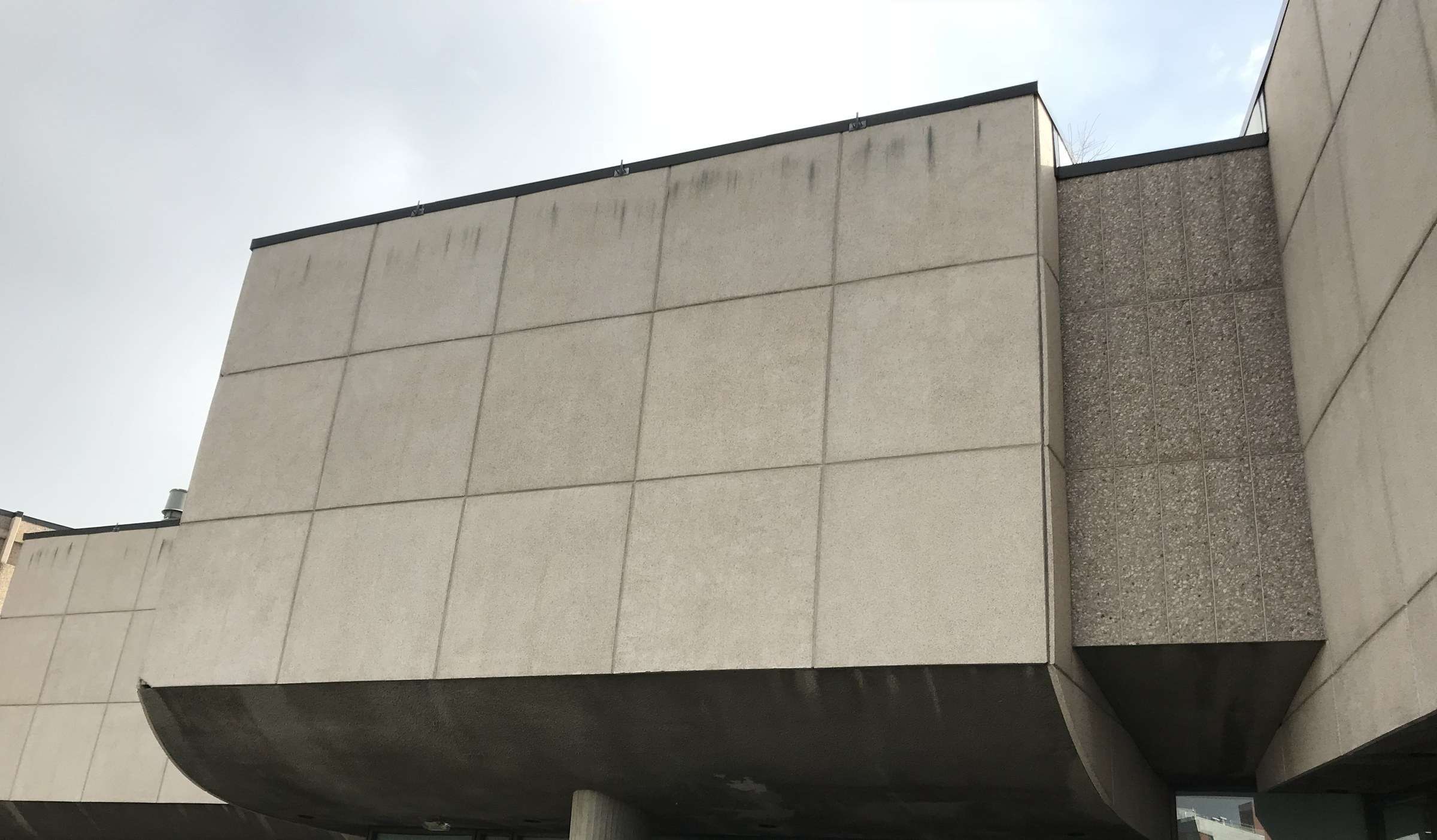 Concrete facade of an engineering block at the University of Calgary