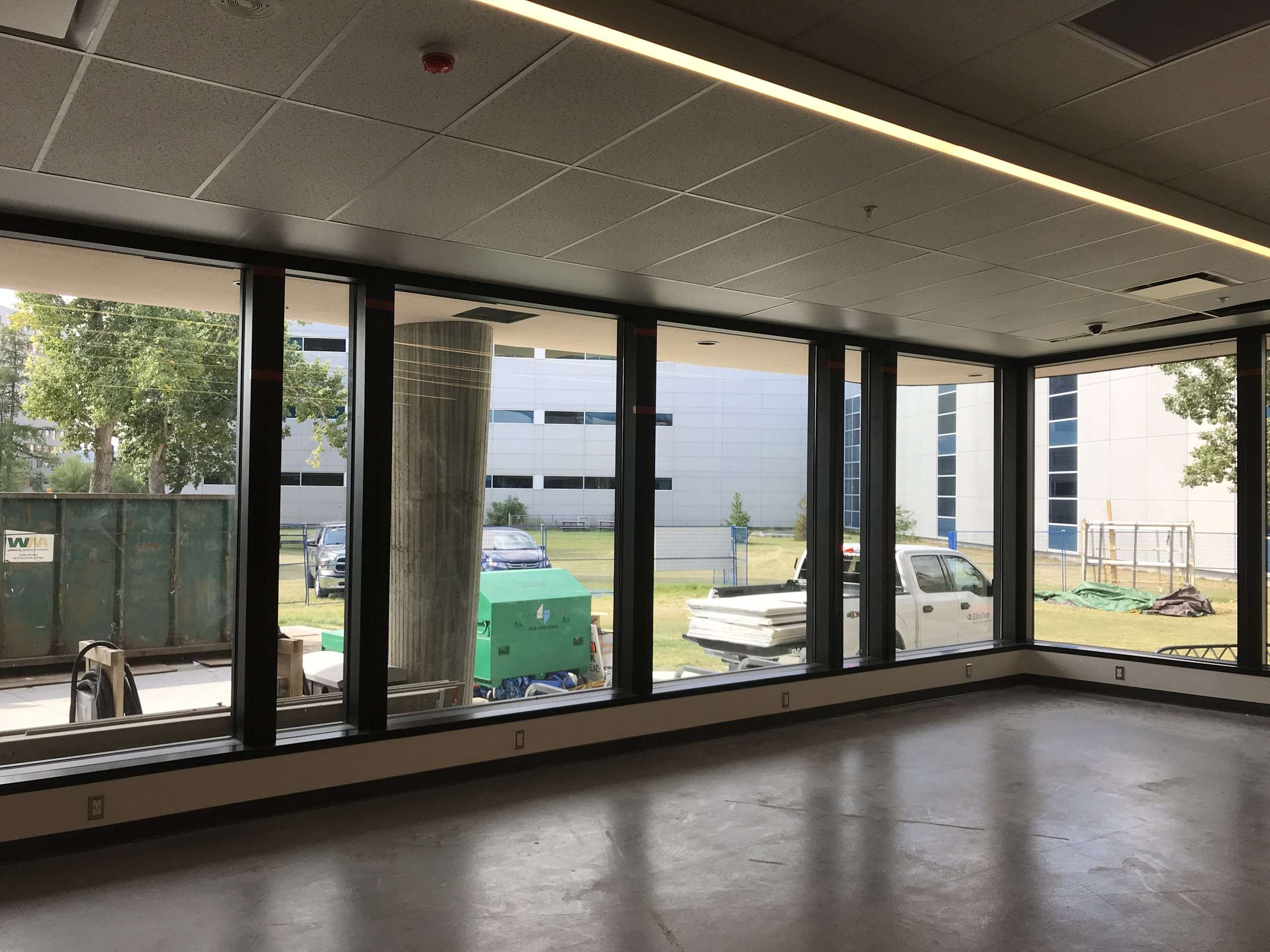 New glazing in an engineering building at the University of Calgary